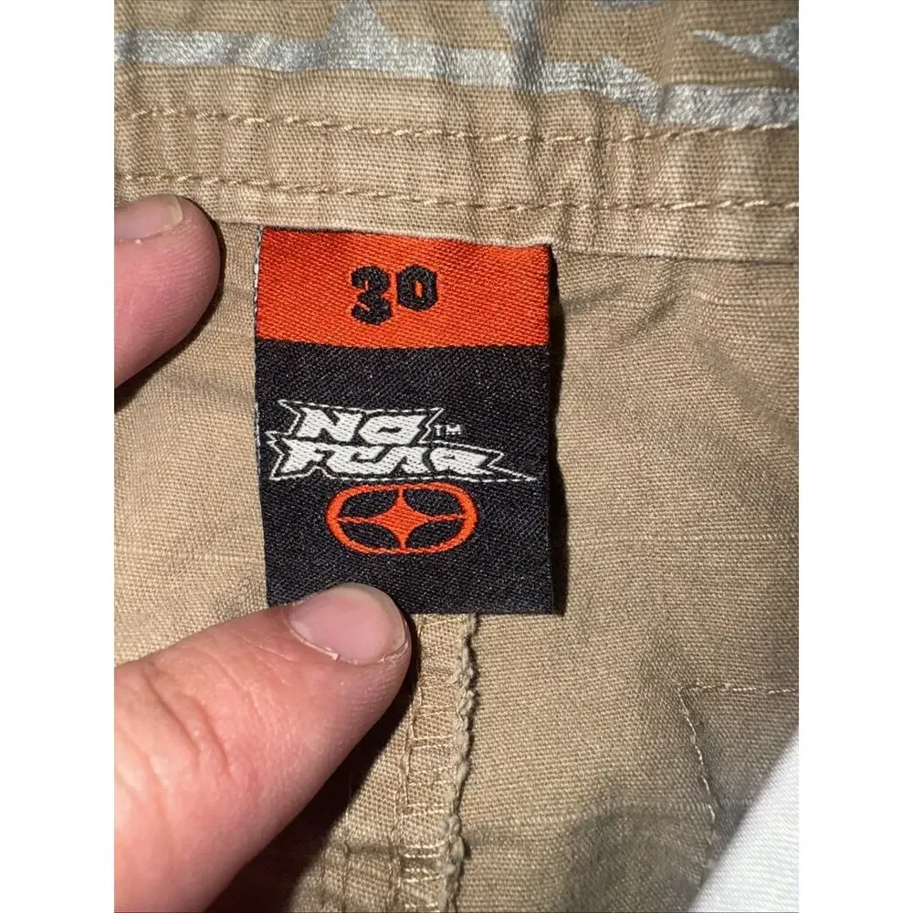 Vintage No Fear Cargo Shorts Tan With Belt 32x15 Y2K